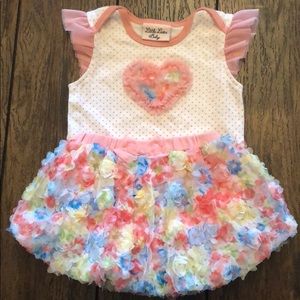 Flower and polka dot tutu set